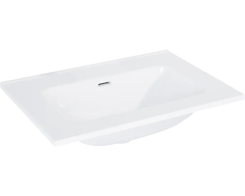 Lavabo pour meuble sans trou de robinetterie Jungborn 61x1.8x46 cm blanc haute brillance