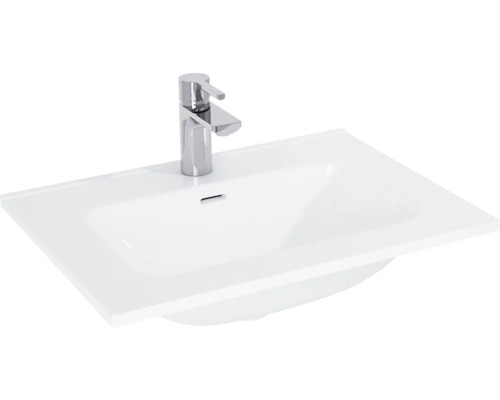 Lavabo pour meuble Jungborn 61x1.8x46 cm blanc haute brillance