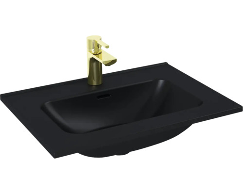 Lavabo pour meuble Jungborn 61x1.8x46 cm noir mat