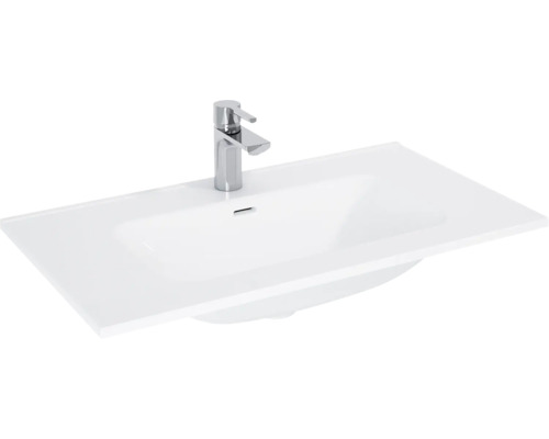 Lavabo pour meuble Jungborn 81x1.8x46 cm blanc haute brillance