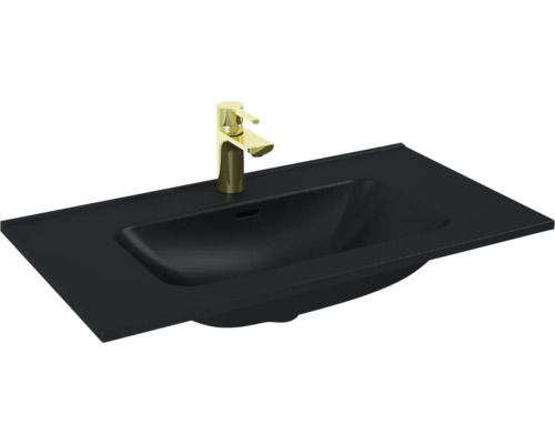 Lavabo pour meuble Jungborn 81x1.8x46 cm noir mat