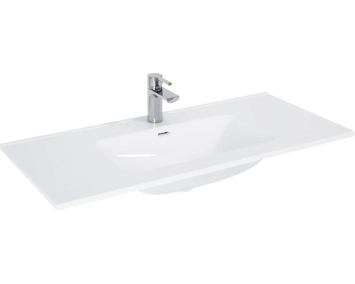 Lavabo pour meuble Jungborn 101x1.8x46 cm blanc haute brillance