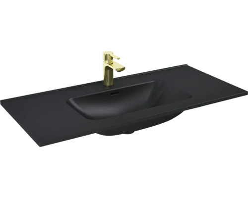 Lavabo pour meuble Jungborn 101x1.8x46 cm noir mat