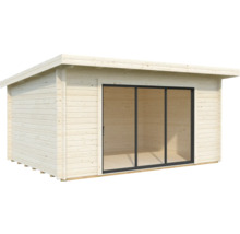 Gartenhaus Palmako Lea 14,2 m² Schiebetür Isolierglas inkl. Fußboden 494 x 402 cm natur