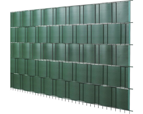 Clôture de jardin avec éléments en plastique et cadre métallique