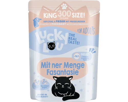 Katzenfutter nass Lucky Lou Lifestage Adult Geflügel & Fasan 300 g