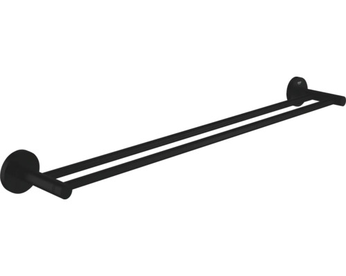 Porte-serviettes de bain Grohe Quickfix Start double 600 mm noir mat 412032430 Porte-serviettes double en métal pour montage mural