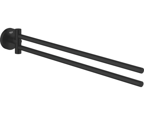Barre porte-serviettes Grohe Quickfix Start 2 fois pivotante noir mat 411832430 Logo Grohe Porte-serviettes à deux bras