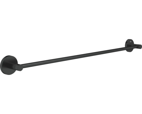 Porte-serviettes de bain Grohe Quickfix Essentials 600 mm noir mat 1022512430 Porte-serviettes noir pour montage mural