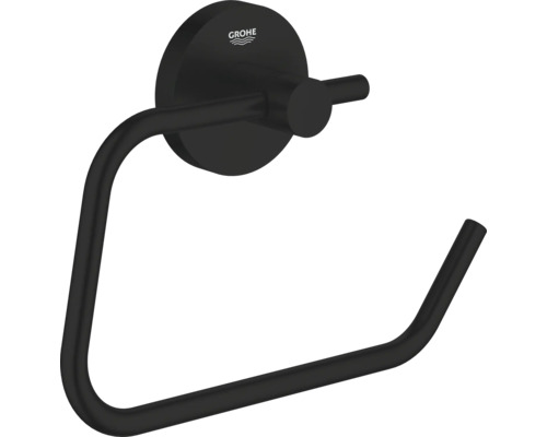 Dérouleur de papier toilette Grohe Quickfix Essentials noir mat 1024722430 Logo Grohe anneau porte-serviette pour montage mural