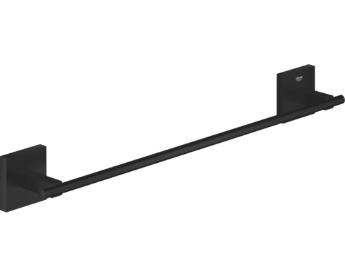 Porte-serviettes de bain Grohe Quickfix Start Cube 450 mm noir mat 409872430 Porte-serviettes mural noir