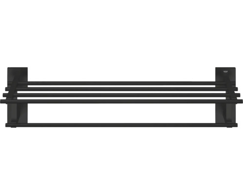 Schwarzer Handtuchhalter mit mehreren Stangen