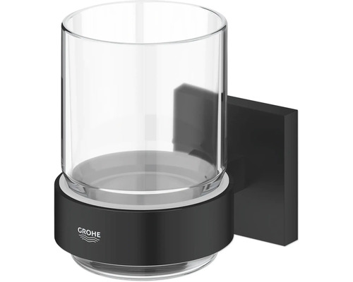 Gobelet porte-brosse à dents Grohe à fixer au mur avec récipient en verre