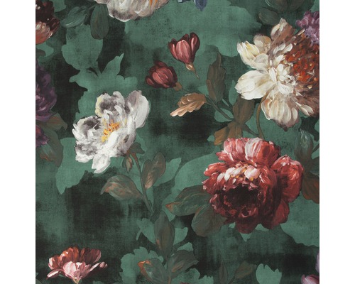 Vliestapete 108615 Isabelle Teal dunkelgrün Tapete mit floralem Muster