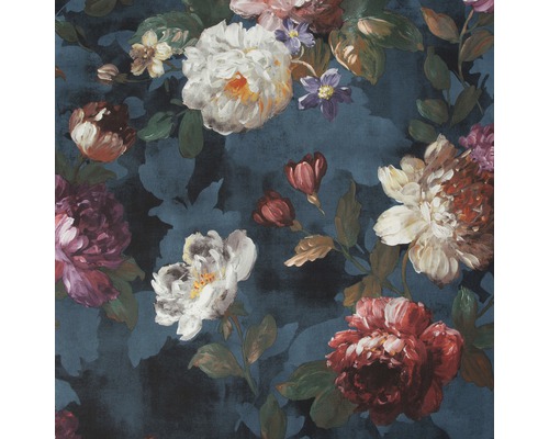 Papier peint intissé 108623 Prestige fleurs bleu Papier peint à motifs floraux avec roses