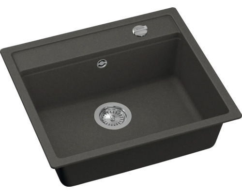 Évier de cuisine carré en granite avec égouttoir et bonde à panier