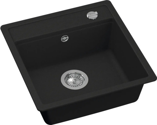 Évier noir avec garniture d''écoulement