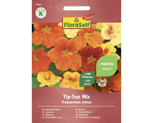 Capucine FloraSelf Select semences non-hybrides graines de fleurs mélange Tip-Top