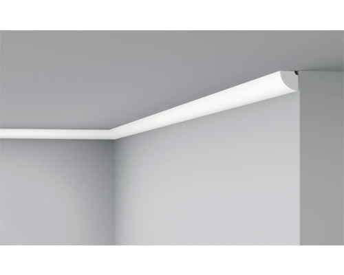 Profipack Deckenleiste DC1, 50 x 2 m, 20 x 25 mm Weisse Viertelkreis-Zierleiste an der Decke eines Raumes