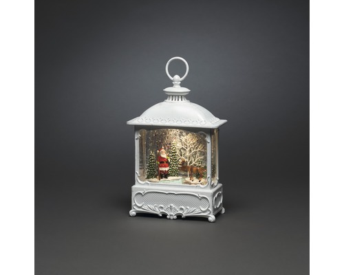 Lanterne flottante LED "Père Noël avec élan" couleur d'éclairage blanc chaud Lanterne décorative avec le père Noël, sapin de Noël et cerf à l''intérieur