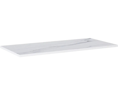 Plan de toilette Jungborn compact marbre 100.8x2x46 cm calacatta blanc mat Panneau décoratif aspect marbre