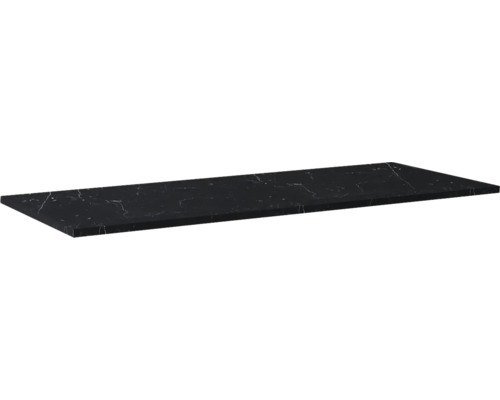 Jungborn Kompaktmarmor-Waschtischplatte 121x2x46 cm marquina schwarz matt Schwarze Arbeitsplatte