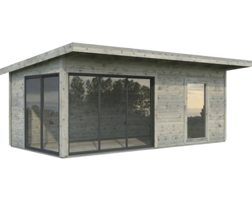 Abri de jardin Palmako Andrea avec plancher 639 x 402 cm gris