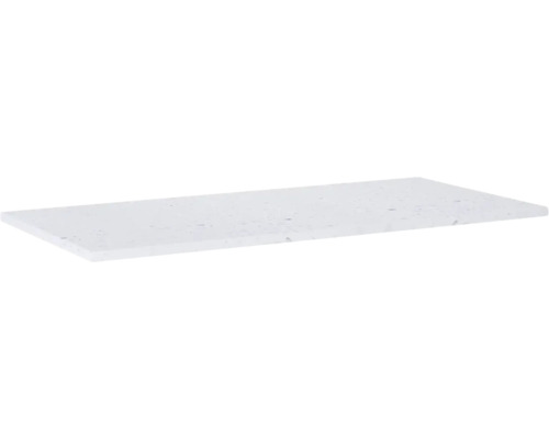 Jungborn Kompaktmarmor-Waschtischplatte 100.8x2x46 cm terrazzo weiss matt Weisse Wandfliese