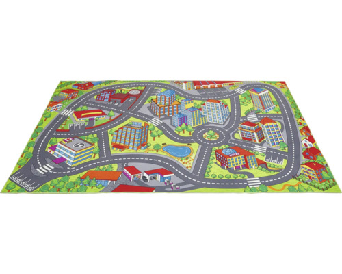 Spielteppich mit Stadtmotiv und Strassen