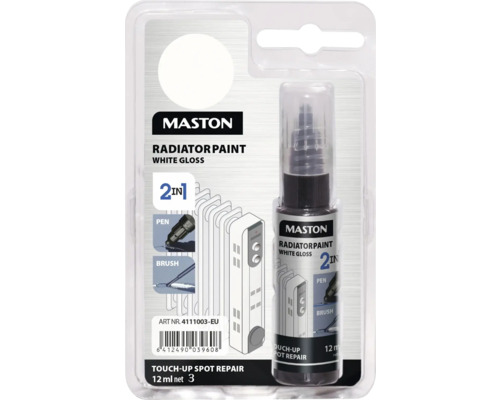 Maston Stylo de retouche peinture radiateur Blanc brillant pour radiateurs