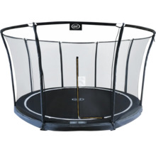 Schwarzes Gartentrampolin mit Sicherheitsnetz