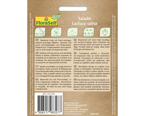 Graines de salade Saladin de l''espèce Lactuca sativa