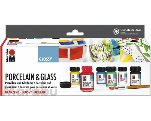 Marabu Porzellan und Glasfarbe Set