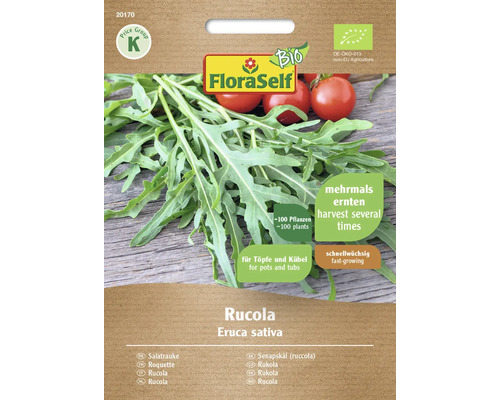 Bio Rucola Salatrauke FloraSelf Bio Gemüsesamen Salatsamen Samenfestes Saatgut