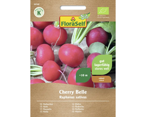 Radis bio Cherry Belle FloraSelf Bio semences non-hybrides graines de légumes Semences de radis FloraSelf Cherry Belle