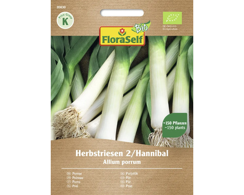 Poireaux bio Herbstriesen 2/Hannibal FloraSelf Bio semences non-hybrides graines de légumes