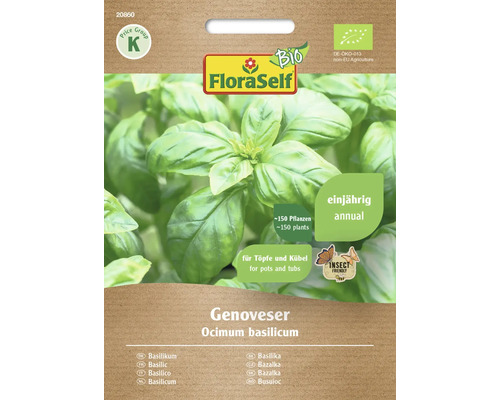 Basilic bio Genoveser FloraSelf Bio semences non-hybrides graines de légumes