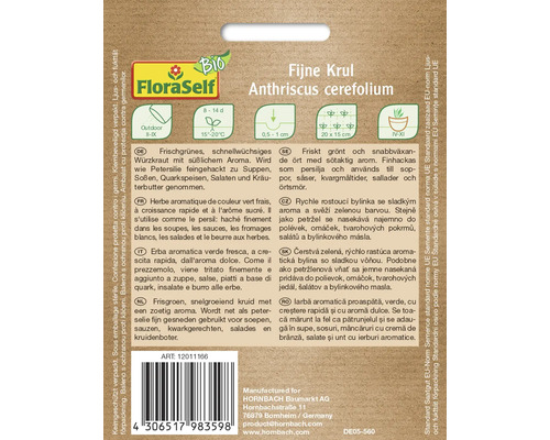FloraSelf Fine Krul Anthriscus cerefolium sachet de graines
