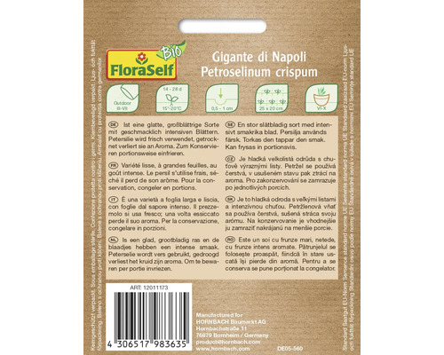FloraSelf Gigante di Napoli Paquet de graines de persil