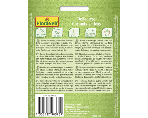 Sachet de graines de concombre FloraSelf Delikatess