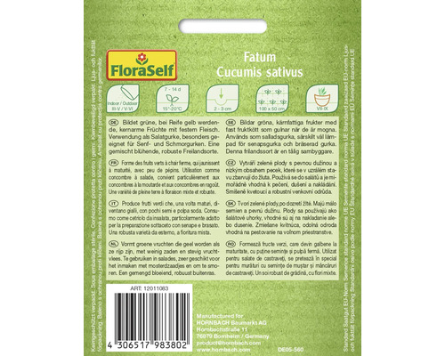Sachet de graines de concombre Fatum Cucumis sativus