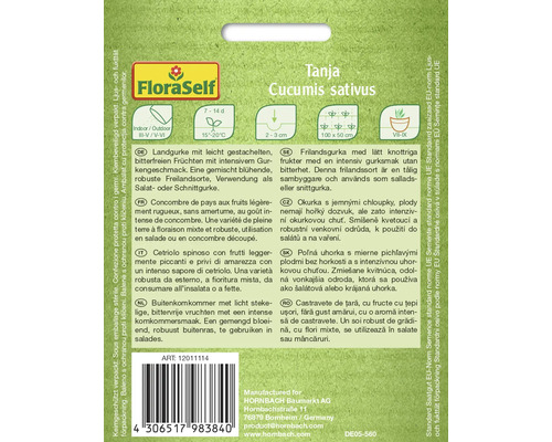 Sachet de graines de concombre Tanja