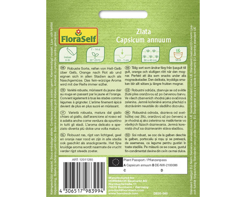 Paquet de graines pour Capsicum annuum Zlata