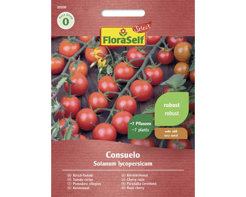 Tomate cerise Consuelo FloraSelf Select semences non-hybrides graines de légumes Sachet de graines de tomates cerises FloraSelf Consuelo
