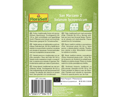 Paquet de graines San Marzano 2 Solanum lycopersicum