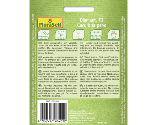 Paquet de graines pour Diamant, F1, Cucurbita pepo
