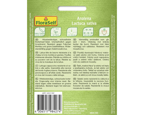 FloraSelf Analena sachet de graines de laitue pommée