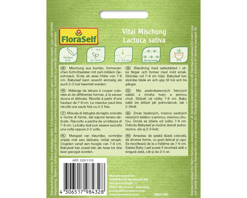 Sachet de graines FloraSelf Vital Mischung Lactuca sativa