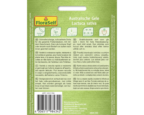 Sachet de graines Australische Gele Lactuca sativa