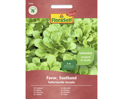 Feldsalat Favor, Saatband FloraSelf Select Samenfestes Saatgut Gemüsesamen Salatsamen